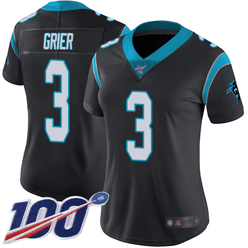 Carolina Panthers Limited Black Women Will Grier Home Jersey NFL Football 3 100th Season Vapor Untouchable